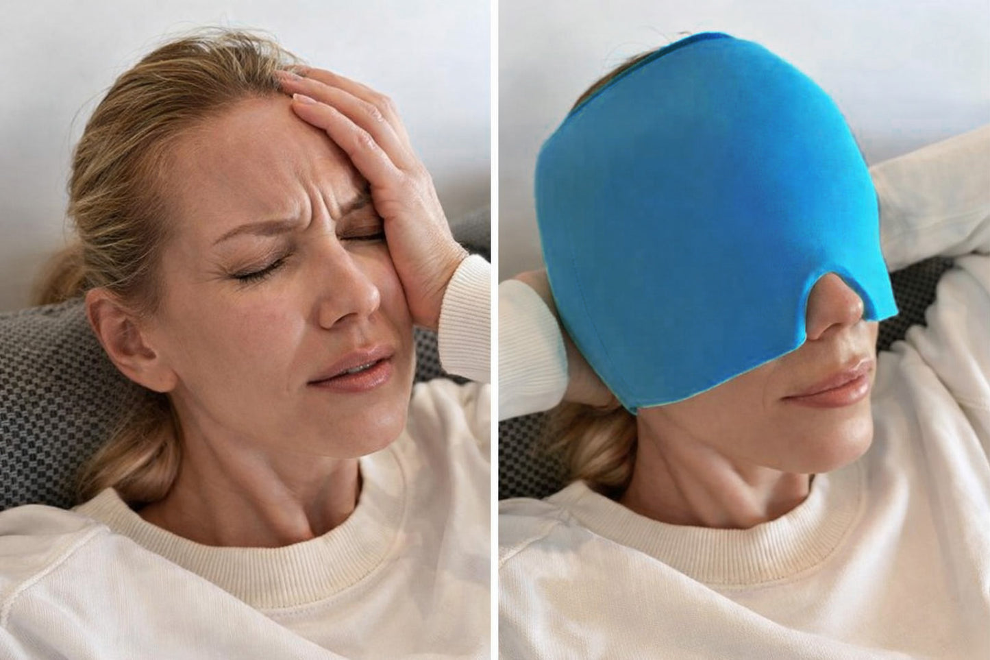 Gorro de alivio instantáneo del resfriado para migrañas y dolores de cabeza